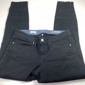Gap 1969 Always Skinny Solid Black Jeans Zipper 27